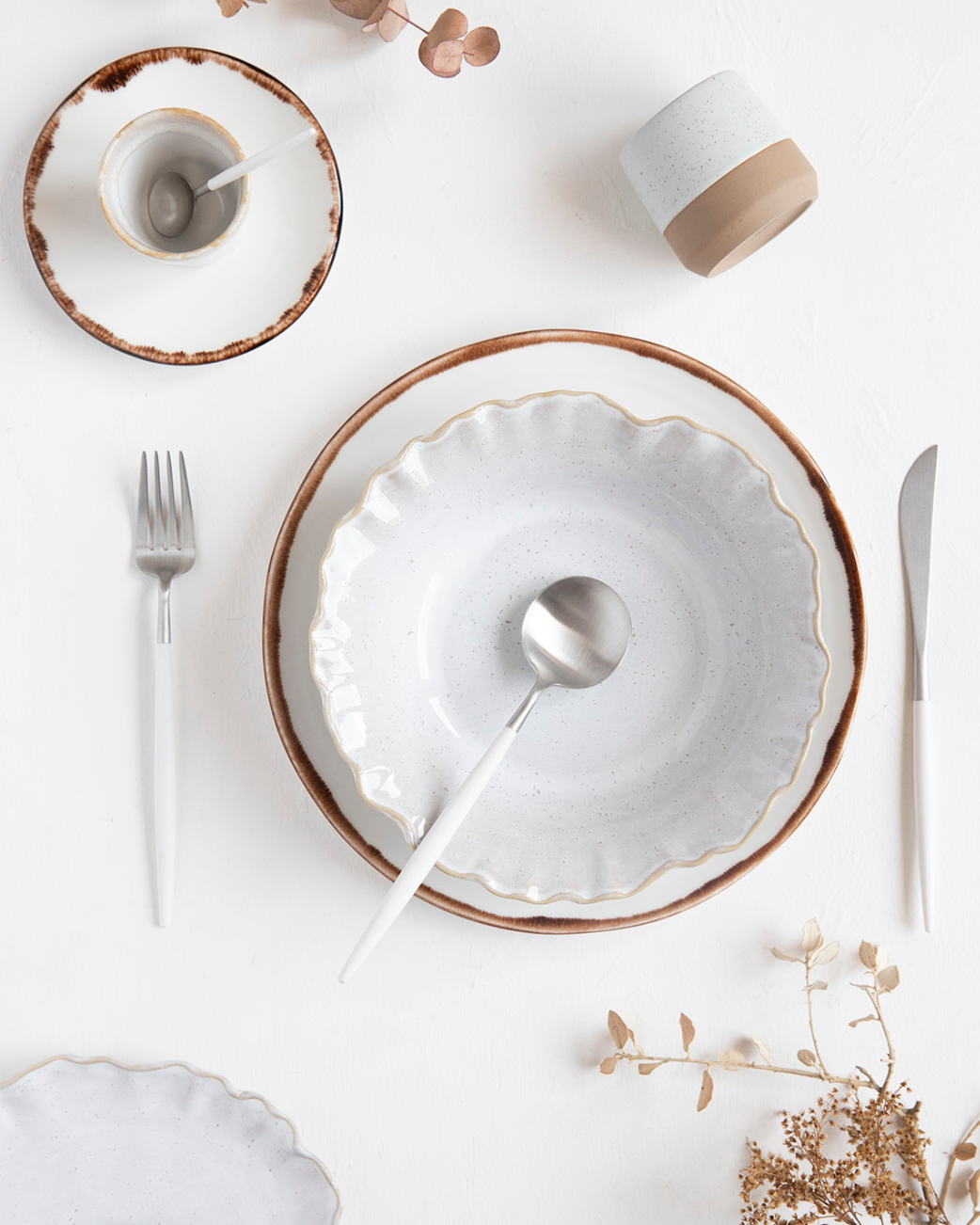 Natural Brown "Organic" 12-piece Dinner Set