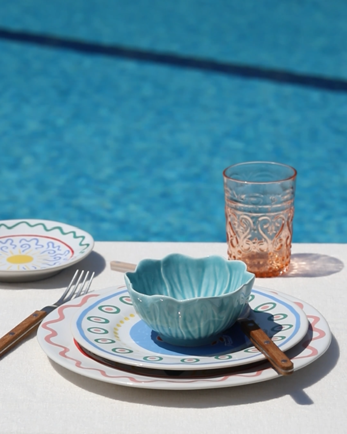 Turquoise Flora Bowl