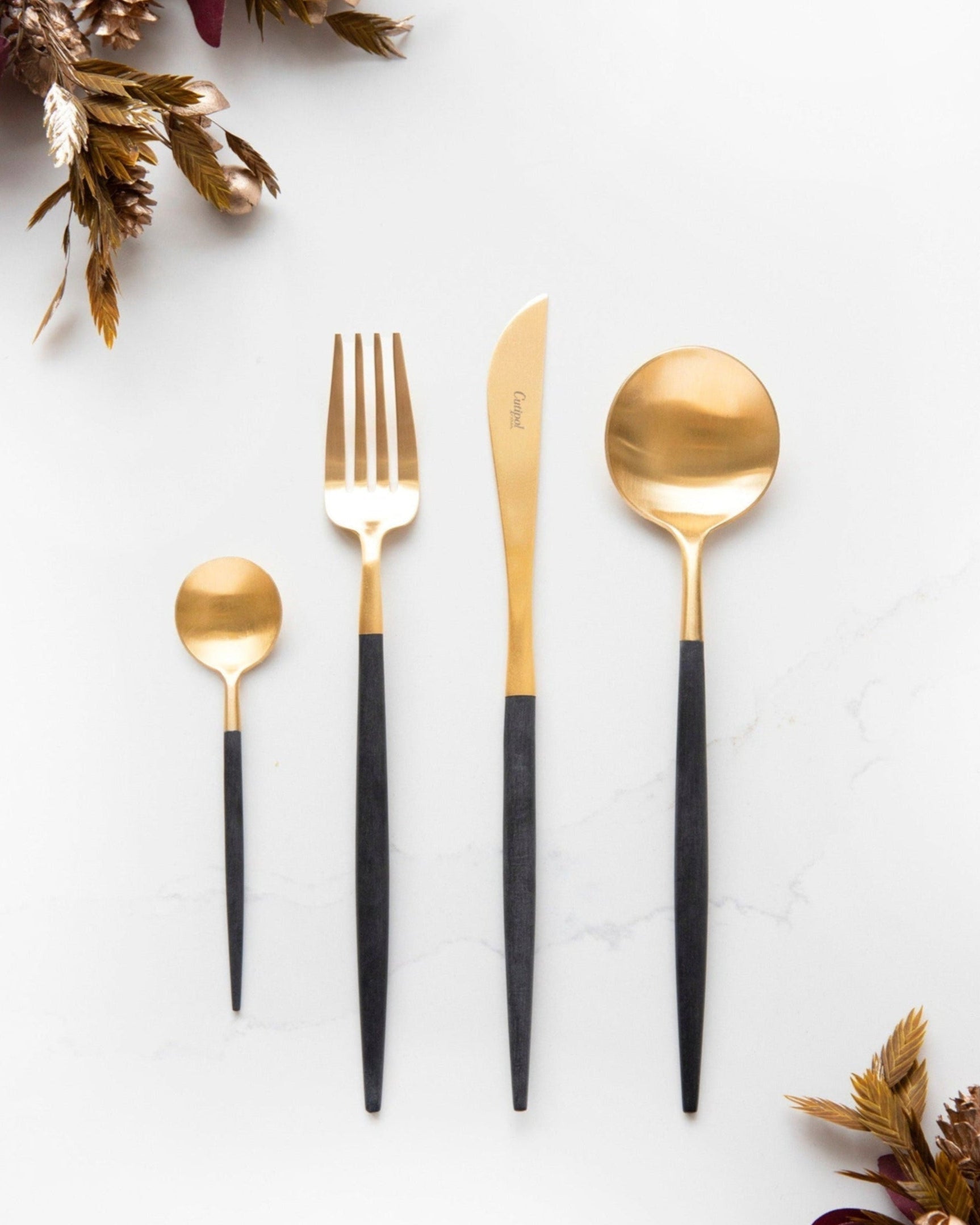 Couverts Cutipol Black Gold - 4 Piéces