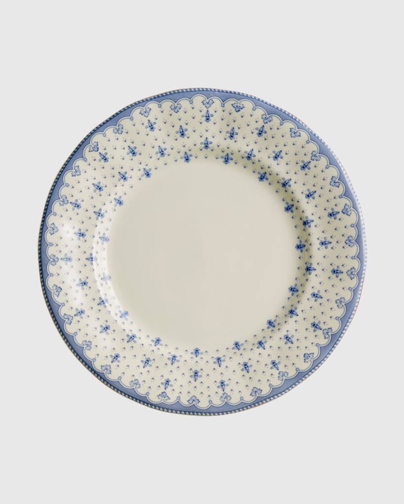 Assiette Plate Fleur de Lys Bleue Lot de 6