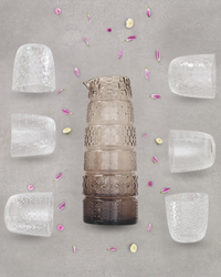 Set 6 glasses + jug Textures Smoke Grey