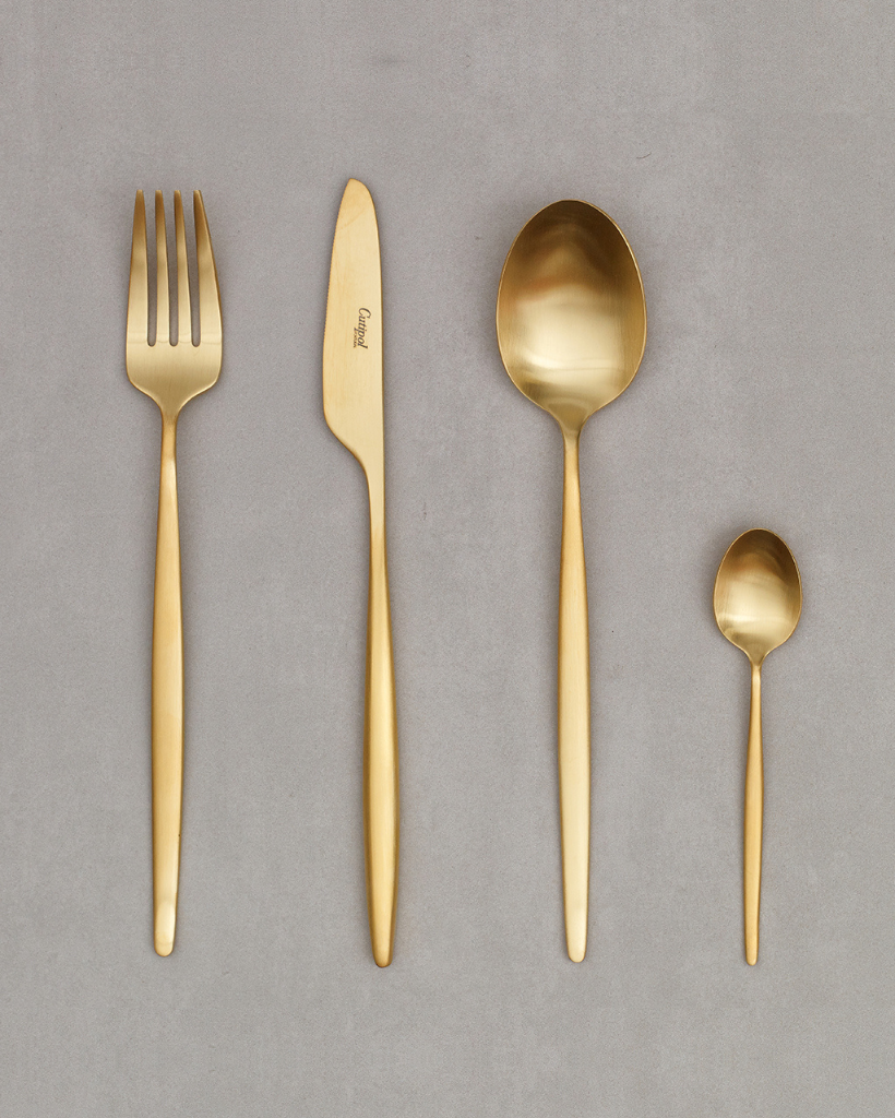 Couverts Solo Gold Matte - 4 pièces