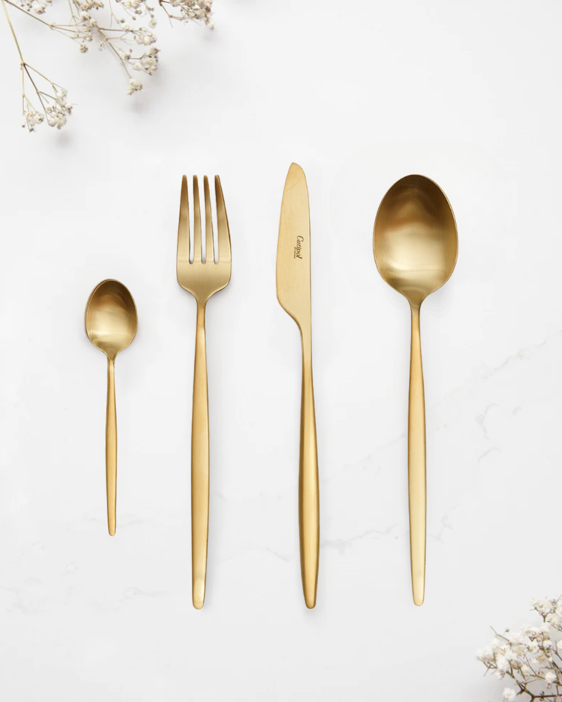 Couverts Solo Gold Matte - 4 pièces