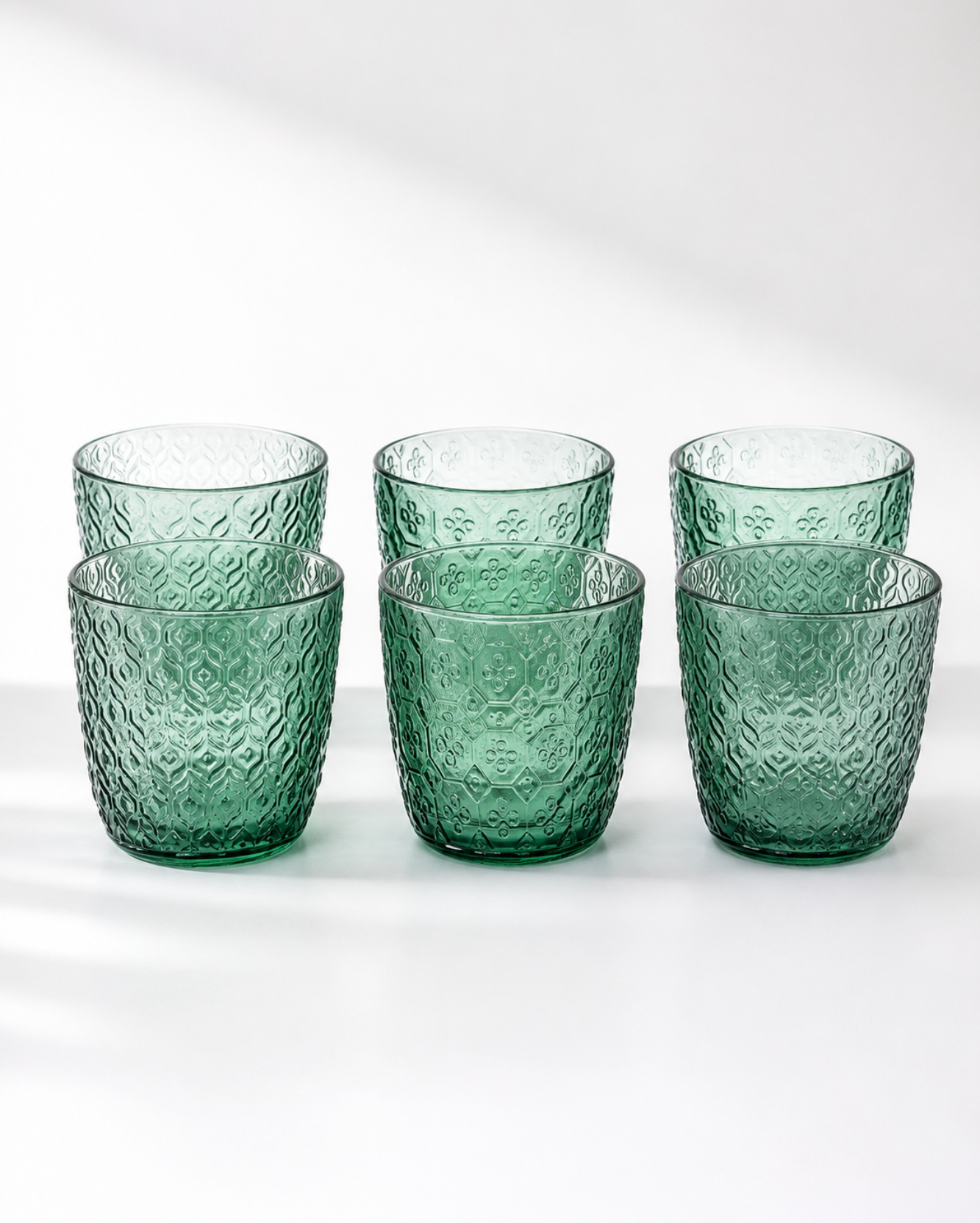 Lot de 6 verres Textures Optical Olive Green