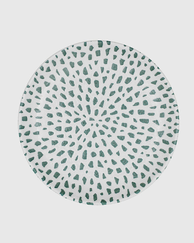 Assiette Plate Mosaic Forest Green