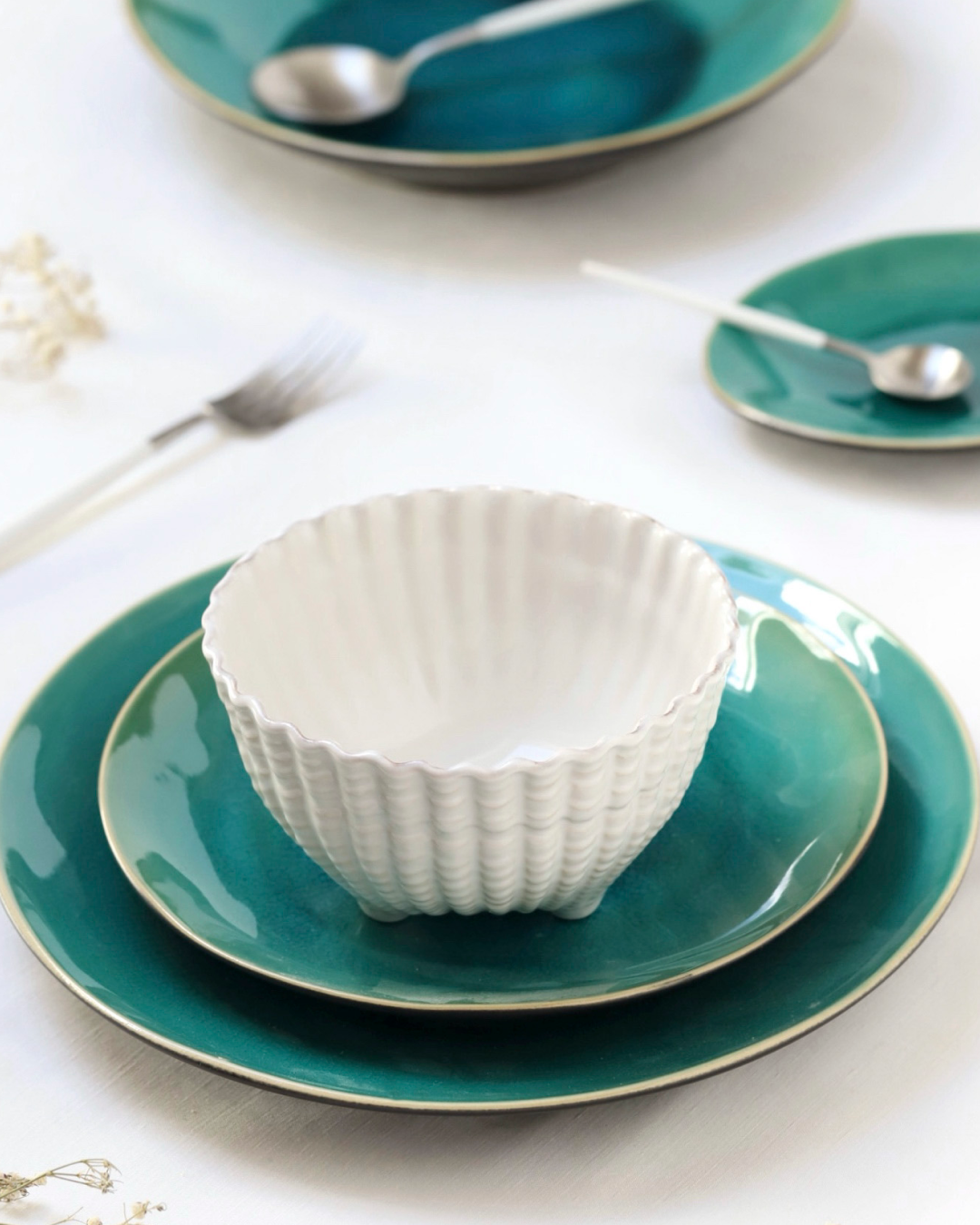 Assiette Plate Riviera Blue