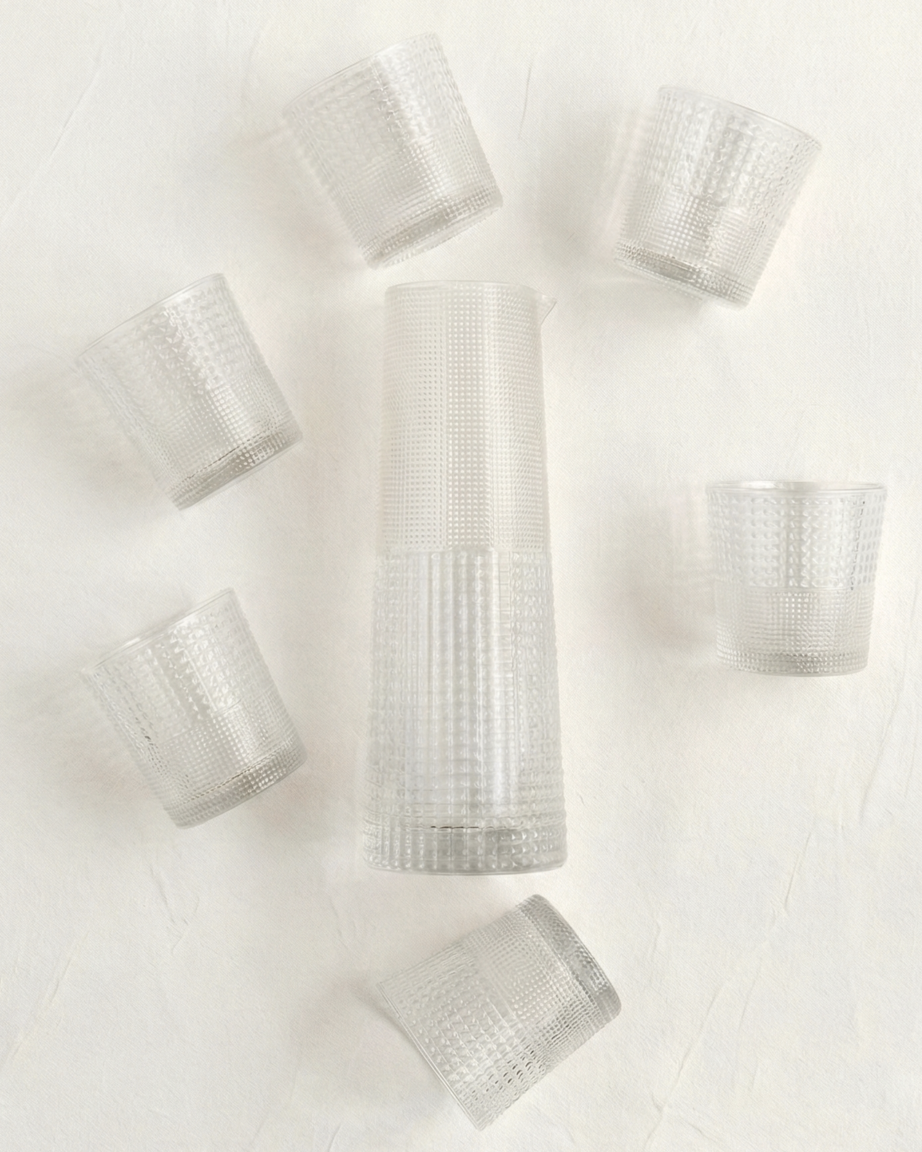 Set 6 glasses + jug Pikes Clear