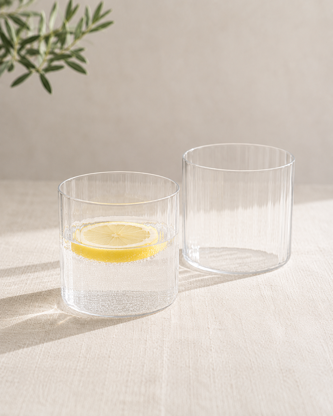 Lot de 2 verres H2O Reeded