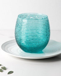 Lot de 6 verres Reeded Turquoise