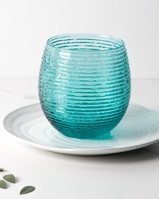 Reeded Turquoise - Set of 6