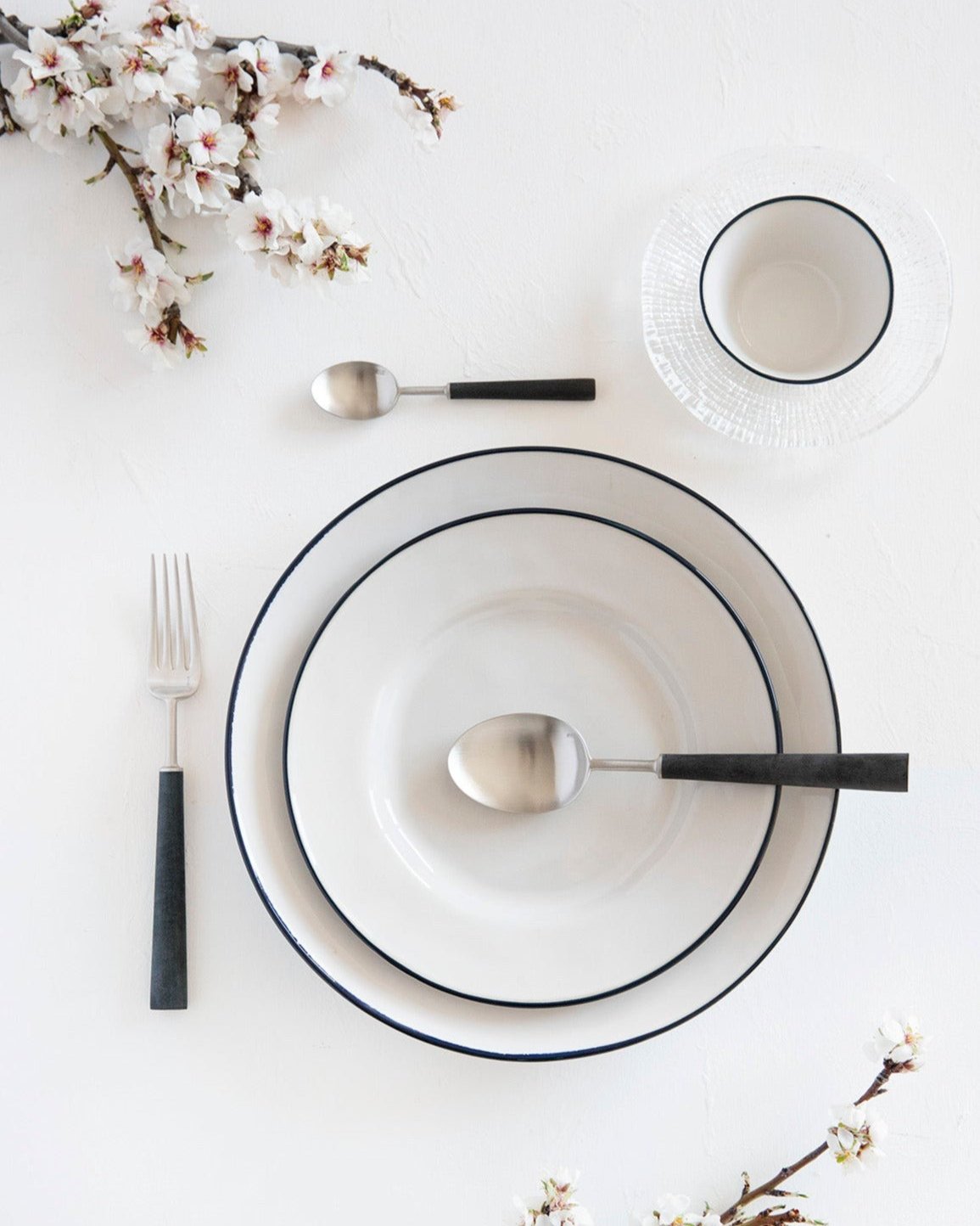Assiette Plate Blue Edge