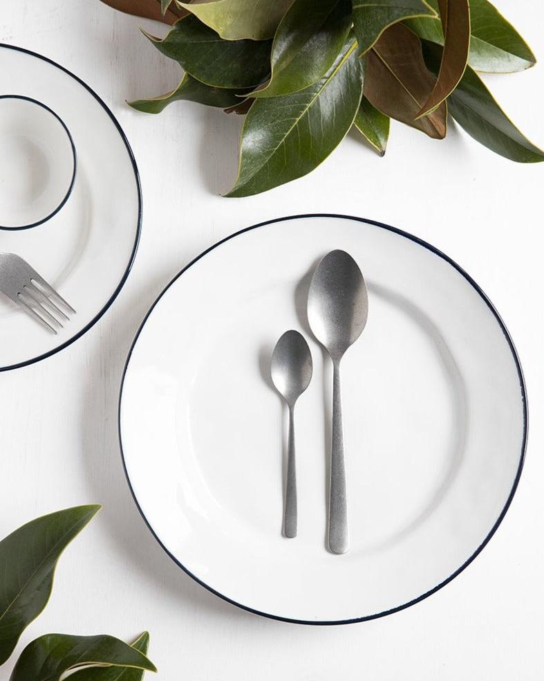 Assiette Plate Blue Edge