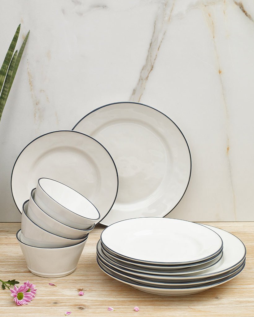 Blue Edge 12-piece Dinner Set