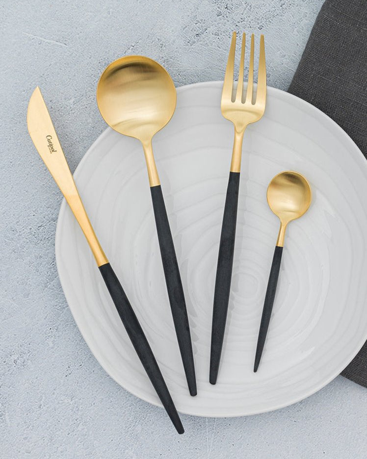 Couverts Cutipol Black Gold - 4 Piéces