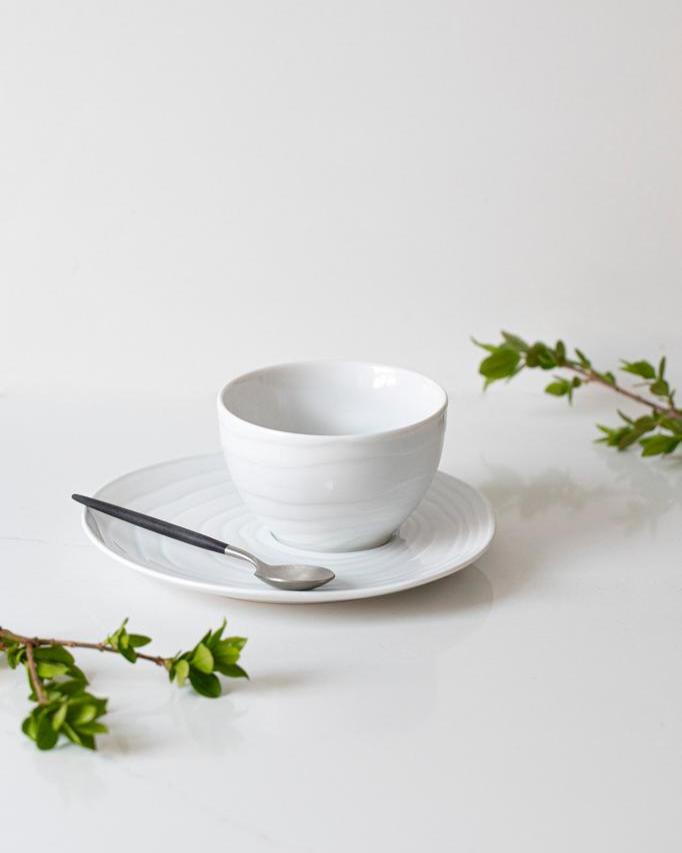 Tasse et soucoupe Teak White