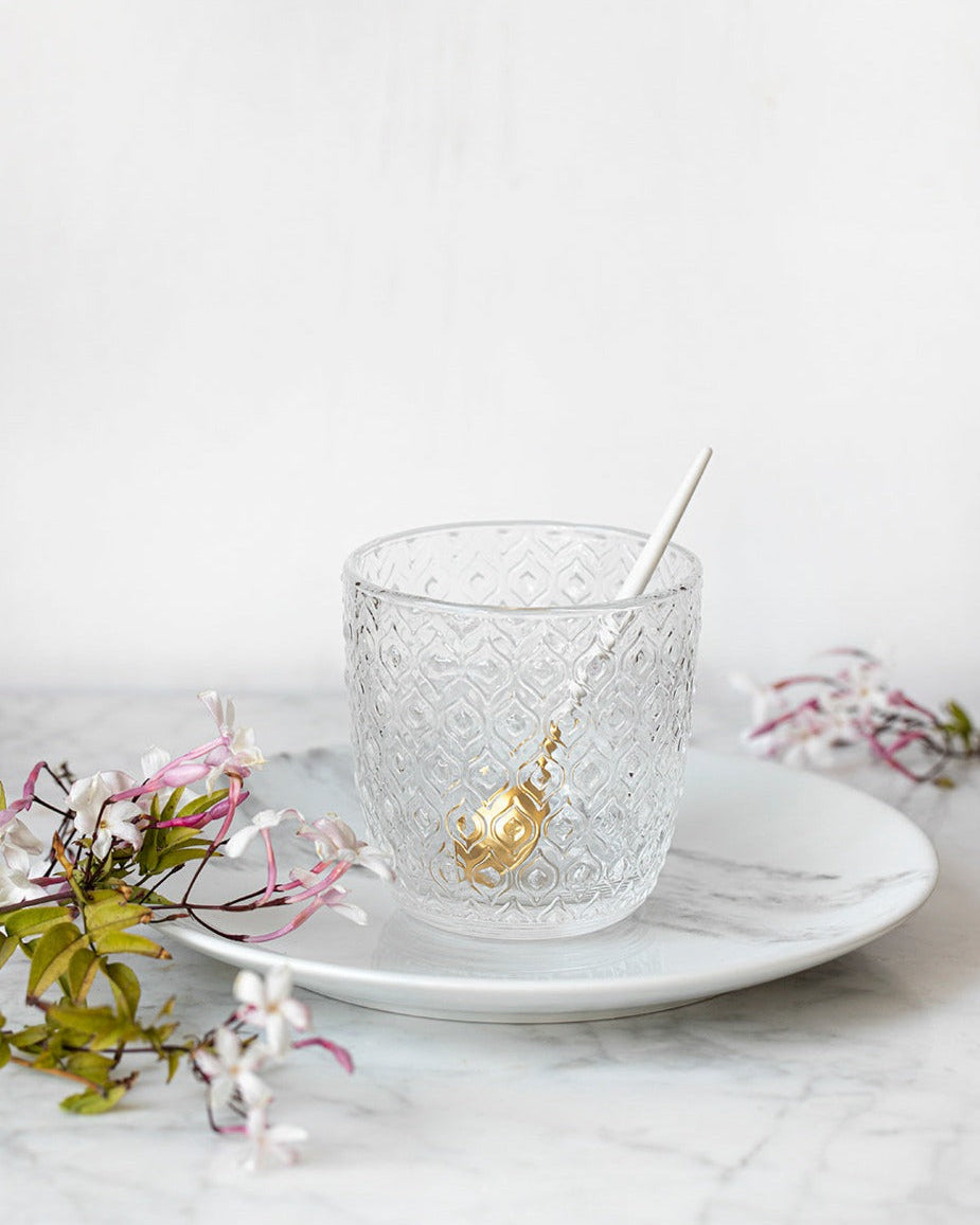 Jeu de 6 verres + carafe Textures Clear