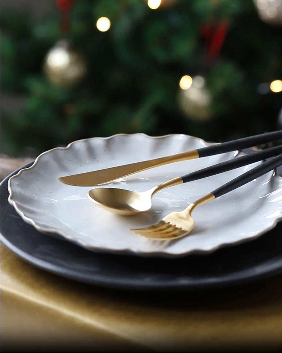 Couverts Cutipol Goa Black Gold - 24 pièces