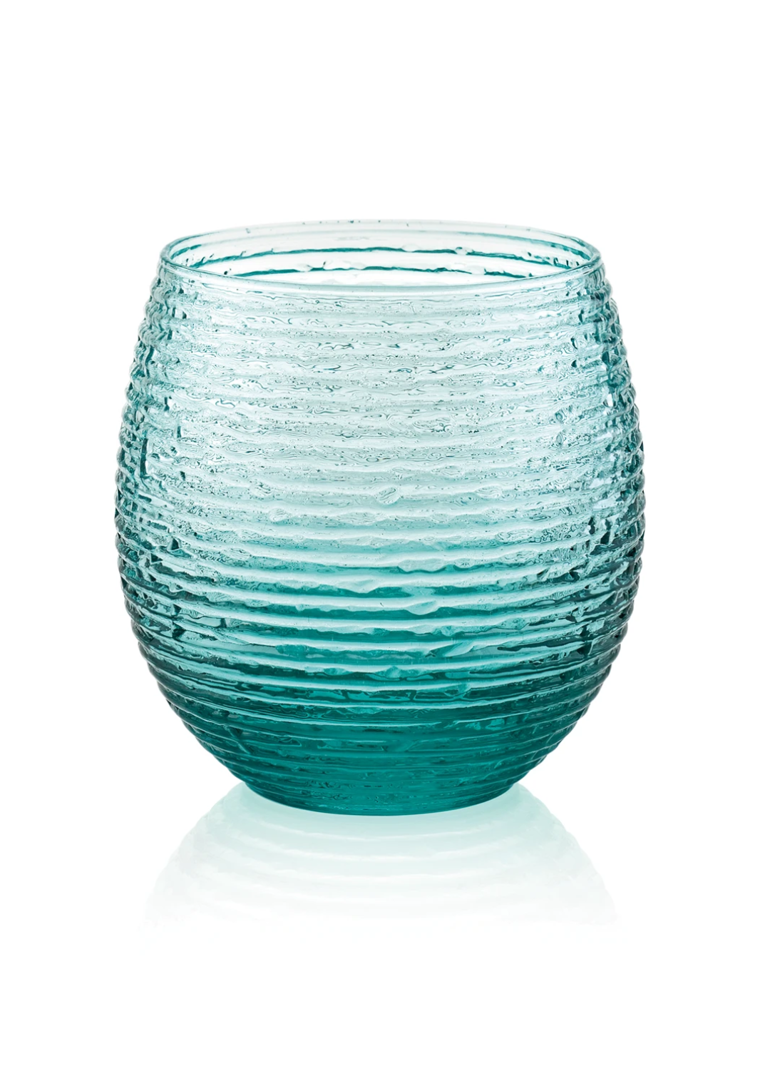 Ensemble de 6 verres Reeded Turquoise