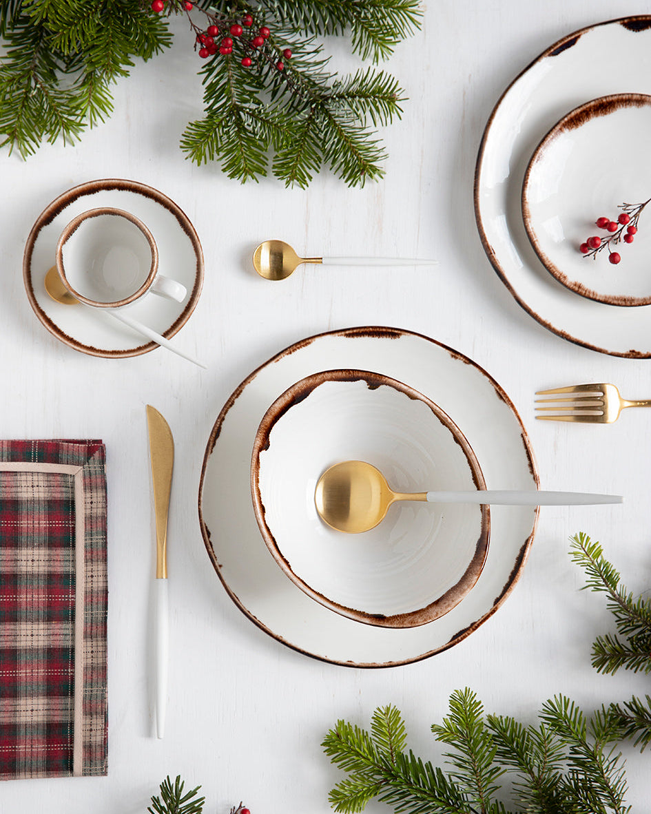 Natural Brown "Organic"  12-piece Dinner Set