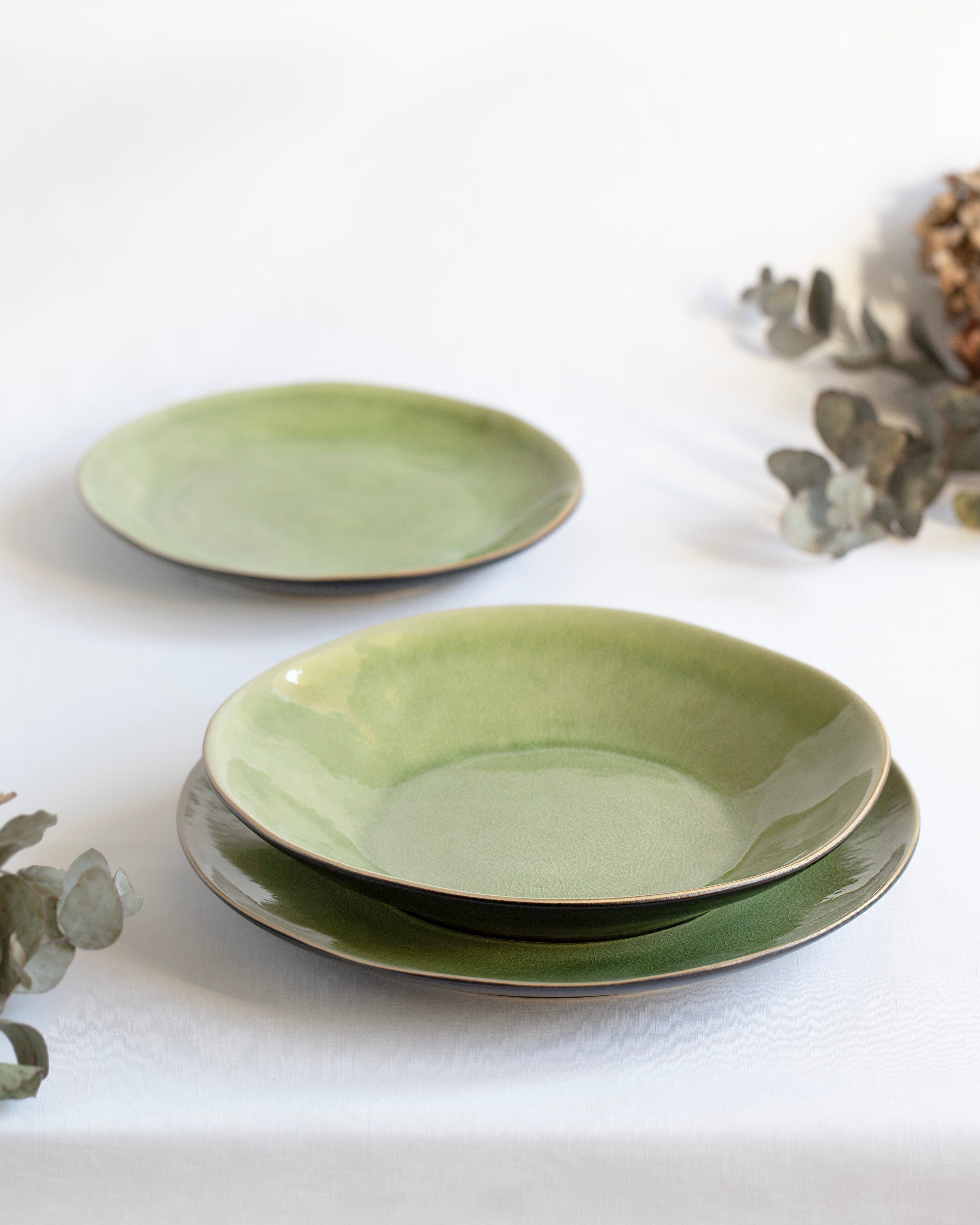 Riviera Green 12-piece Dinner Set