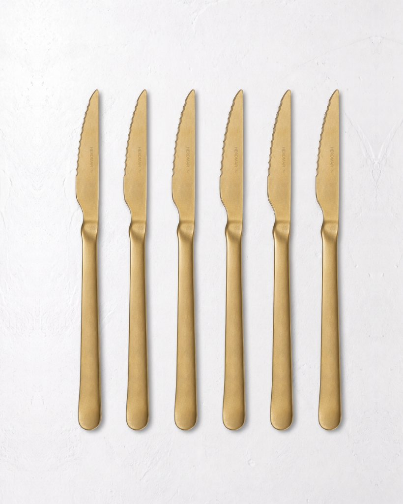 Set de 6 couteaux à viande Tribeca Gold Vintage