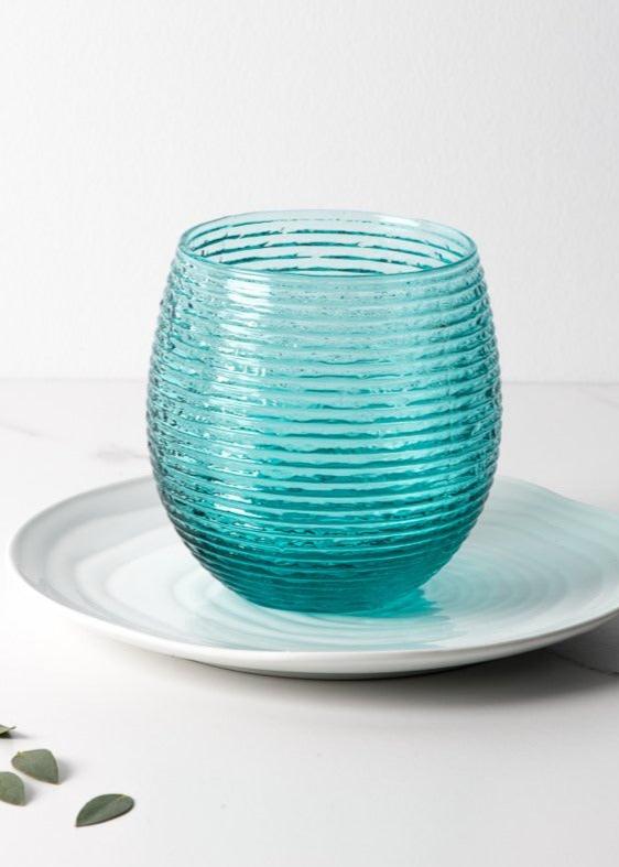 Reeded Turquoise - Set of 6