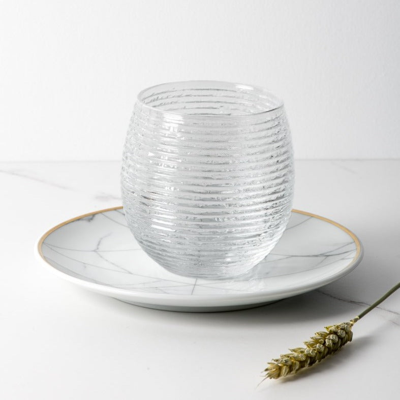 Ensemble de 6 verres Reeded Clear