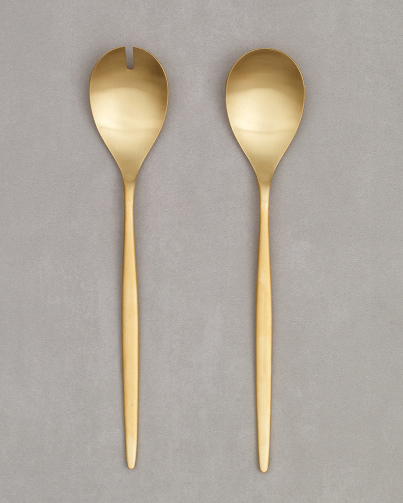 Couverts à salade Cutipol Solo Gold Matte