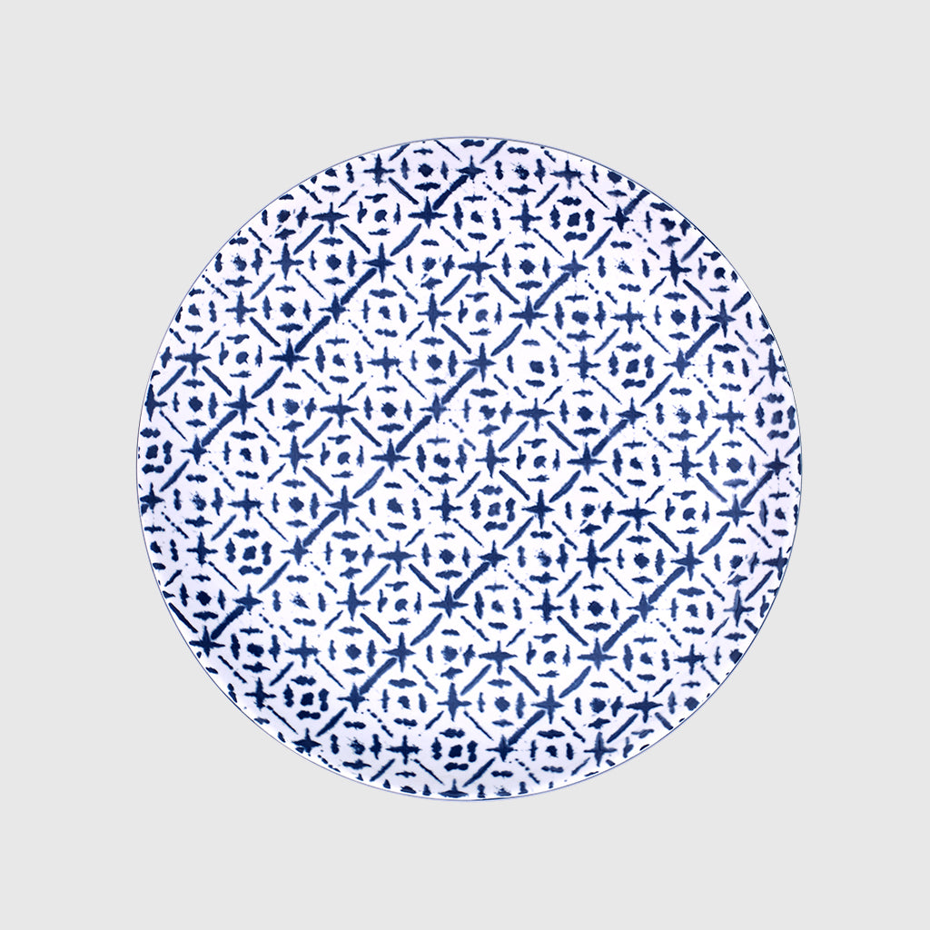 Assiette Plate Indigo Tile