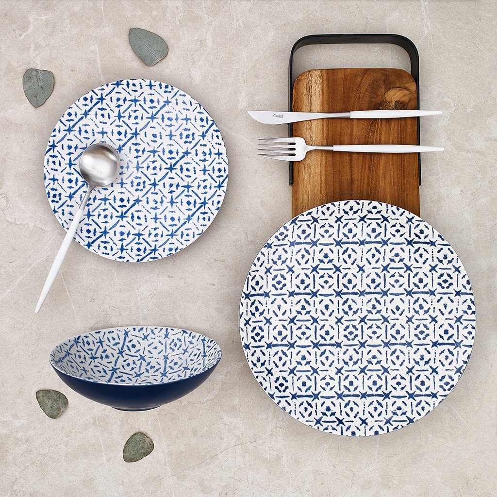 Assiette Creuse Indigo Tile